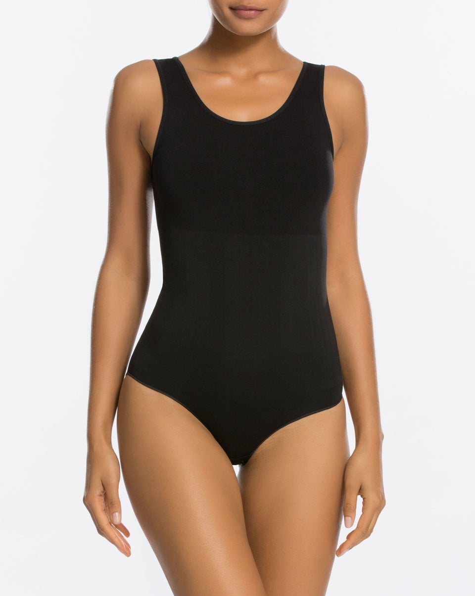 Assets By Spanx Women's Long Sleeve Thong Bodysuit - Black M : Target