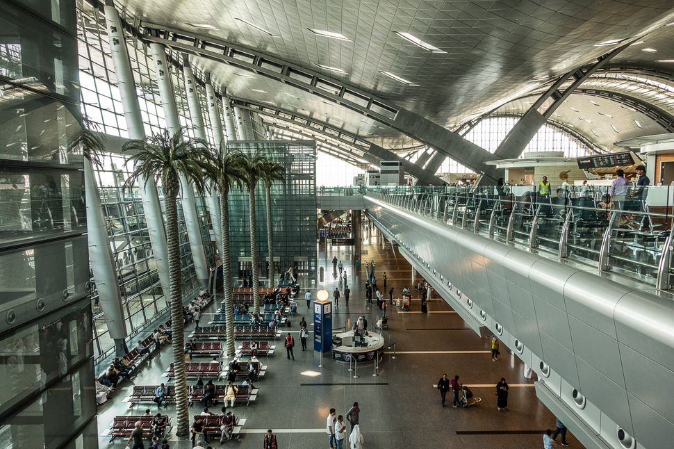 Doha,Qatar on Mar 5th 2018: Hamad International Airport is the airport of Doha, the capital city of Qatar. In 2016, the airport was named the 50th busiest in the world by passenger traffic