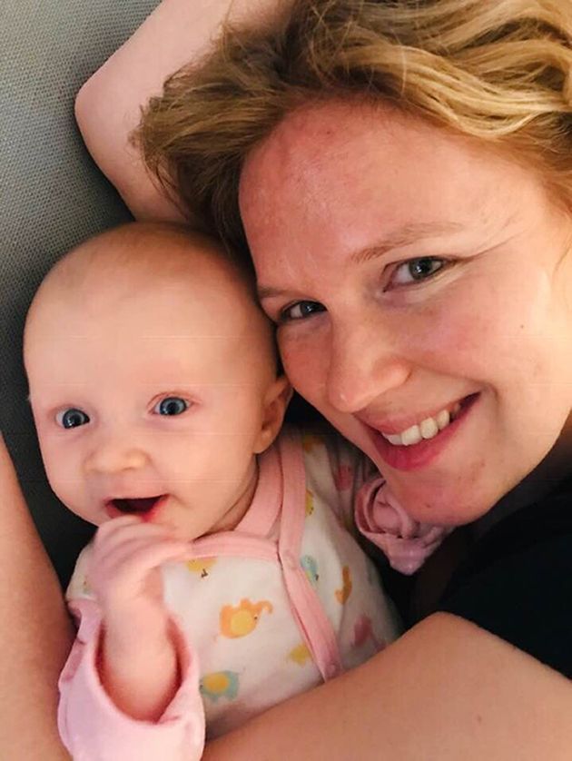 Undated family handout picture of Hannah Goldstein with her seven-month-old daughter Saskia. 