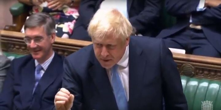 Prime Minister Boris Johnson issues a statement to the House of Commons in London.