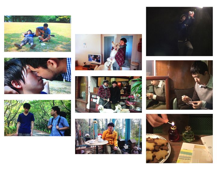 （左から）LGBTQ団体「プラウド香川」が制作と田中さんが監督を務めたゲイの短編映画「エソラ」、田中さんとパートナーの川田さんとの生活を描いたドキュメンタリー「ある家族の肖像」、そして2人が出会って間もないころの作品「フユノイエ」の3作が上映される
