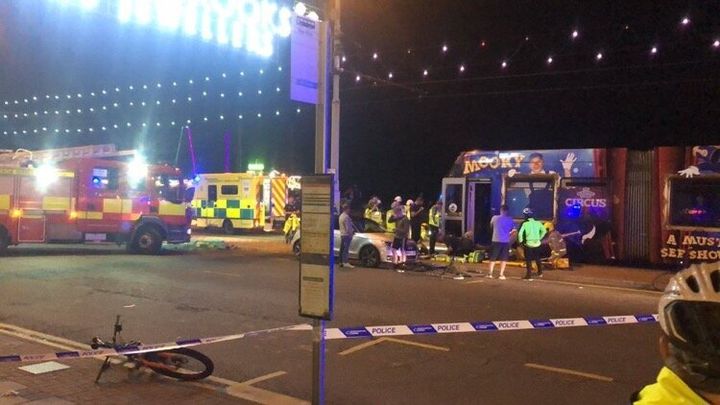 A heavy emergency service presence descended on the promenade in the aftermath of the incident 