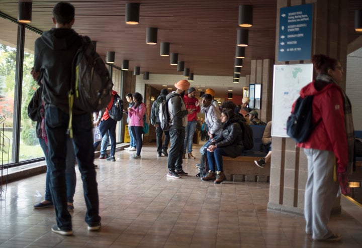 Students are seen in a 2018 stock photo at Lakehead University in Thunder Bay, Ont.