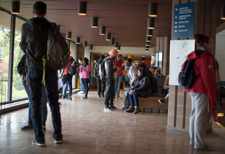 Students are seen in a 2018 stock photo at Lakehead University in Thunder Bay, Ont.
