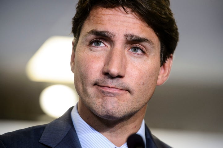 Prime Minister Justin Trudeau looks on during a closing press conference following the G7 Summit in Biarritz, France on Aug. 26, 2019.