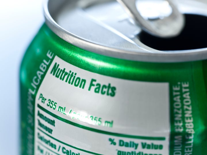 Nutritional information is included on soda cans, but not on alcoholic beverages.