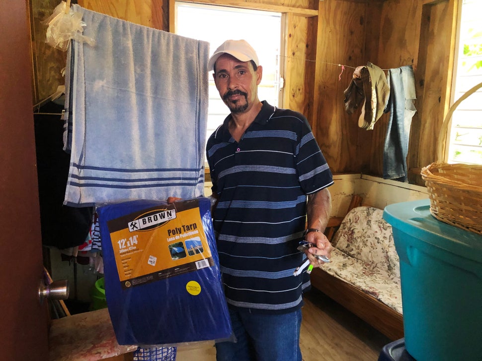 José Antonio Vázquéz purchased a new tarp to prepare for Dorian.