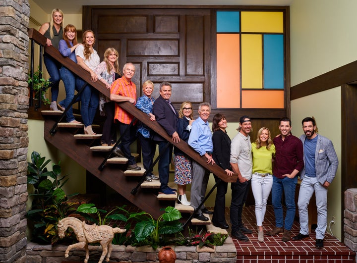 The original "Brady Bunch" cast with HGTV hosts.