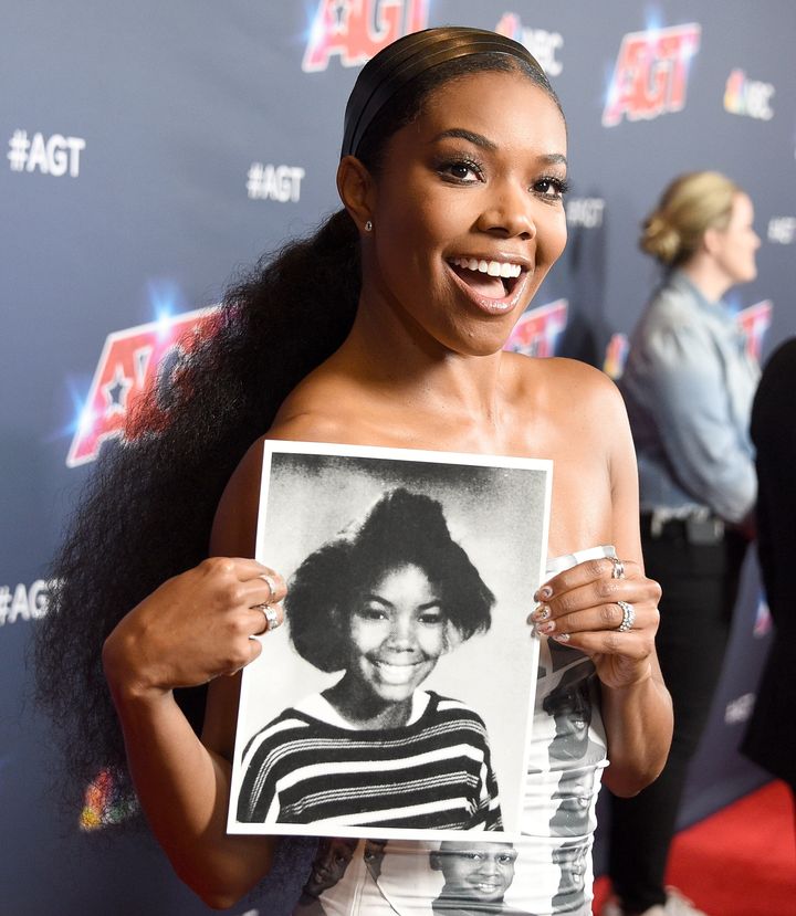 Gabrielle Union shows off a school photo of herself on Aug. 27, 2019.