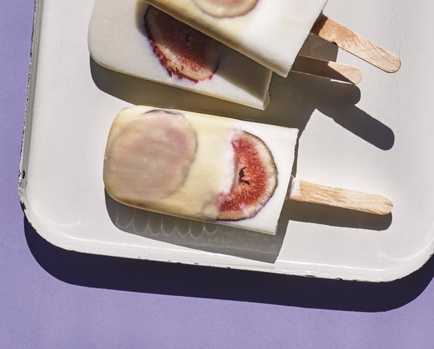 Fig and yogurt pops with magic tahini shell from Adeena Sussman's new cookbook
