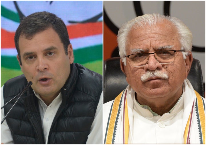 Rahul Gandhi and Manohar Lal Khattar