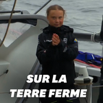 Les images de l'arrivée de Greta Thunberg sur la terre ferme à New