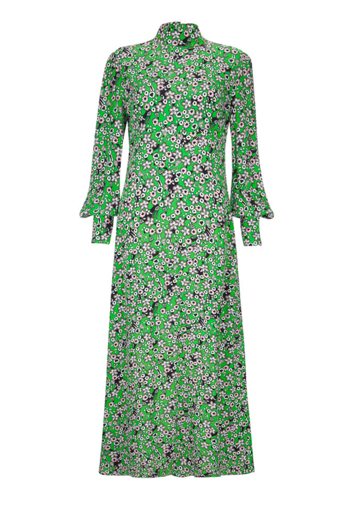 green emerald velvet dress Zara Women's Floral Long Sleeve Maxi Dress NWT | M UK10-12 main image 1