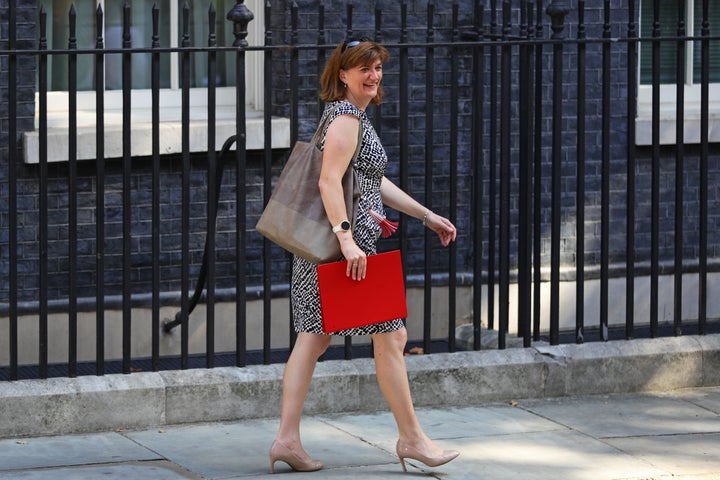 Newly installed Secretary of State for Digital, Culture, Media and Sport Nicky Morgan leaves 10 Downing Street, London, after a cabinet meeting.