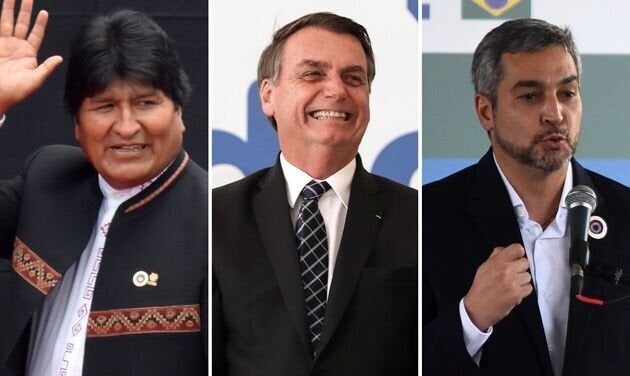 Evo Morales, Jair Bolsonaro y Mario