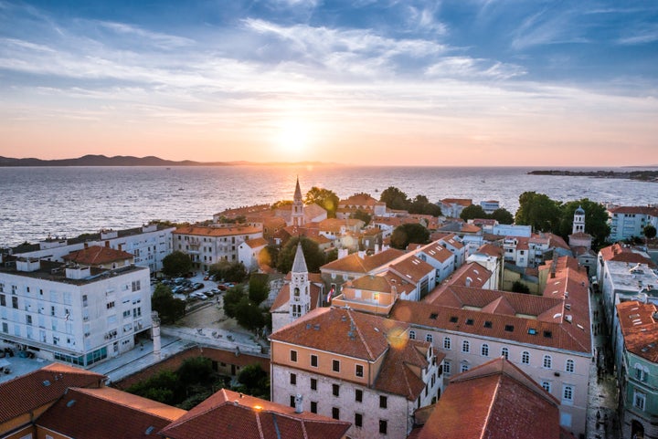 City of Zadar skyline sunset view, Dalmatia, Croatia