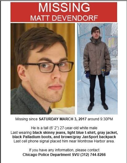 The missing flyer used to search for Matt.
