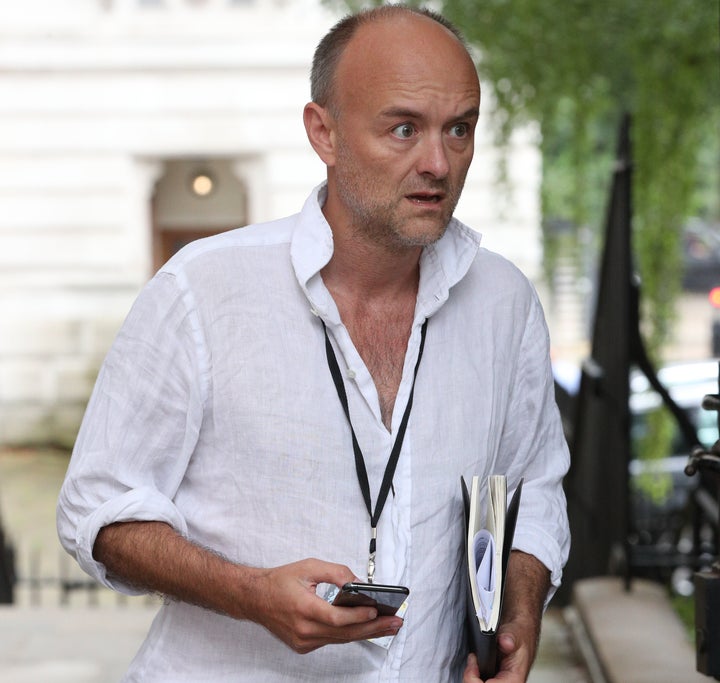 Dominic Cummings in Downing Street, London.