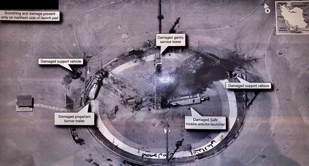 Le président des États-Unis Donald Trump a diffusé cette photo satellite du site...