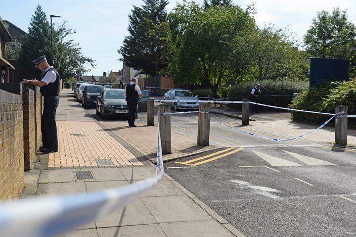 Police at a scene in Willan Road on the Broadwater Farm Estate in Tottenham, London, where a boy was rushed to hospital after being found with stab wounds.