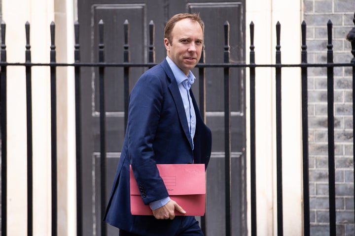 Health and Social Care Secretary Matt Hancock arrives at 10 Downing Street in London.