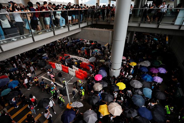 Hundreds Of Pro-Democracy Protesters Gather At Hong Kong Airport