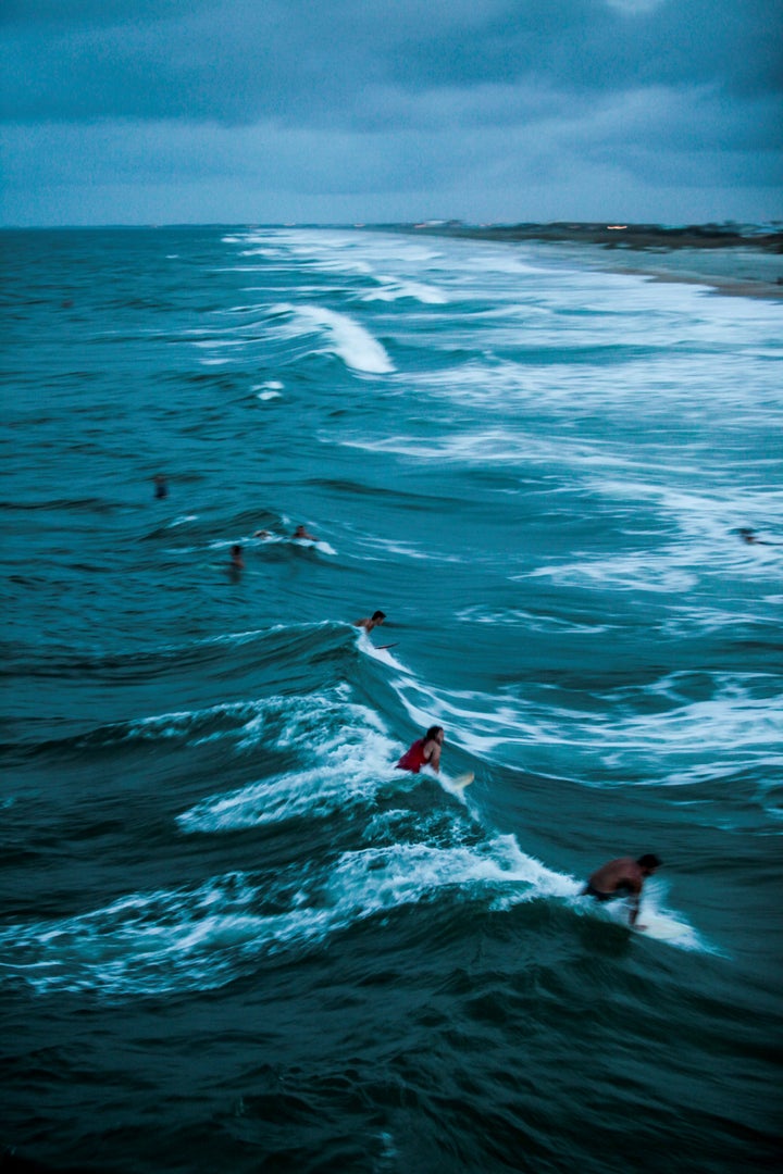 Locals and tourists enjoy the beach before the arrival of Hurricane Dorian in St. Augustine, Florida, on Saturday.