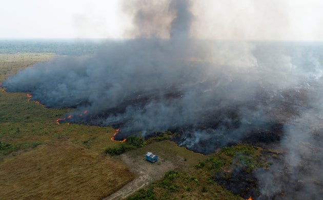 Vista aérea de região desmatada na Amazônia, nas proximidades de Porto Velho, em