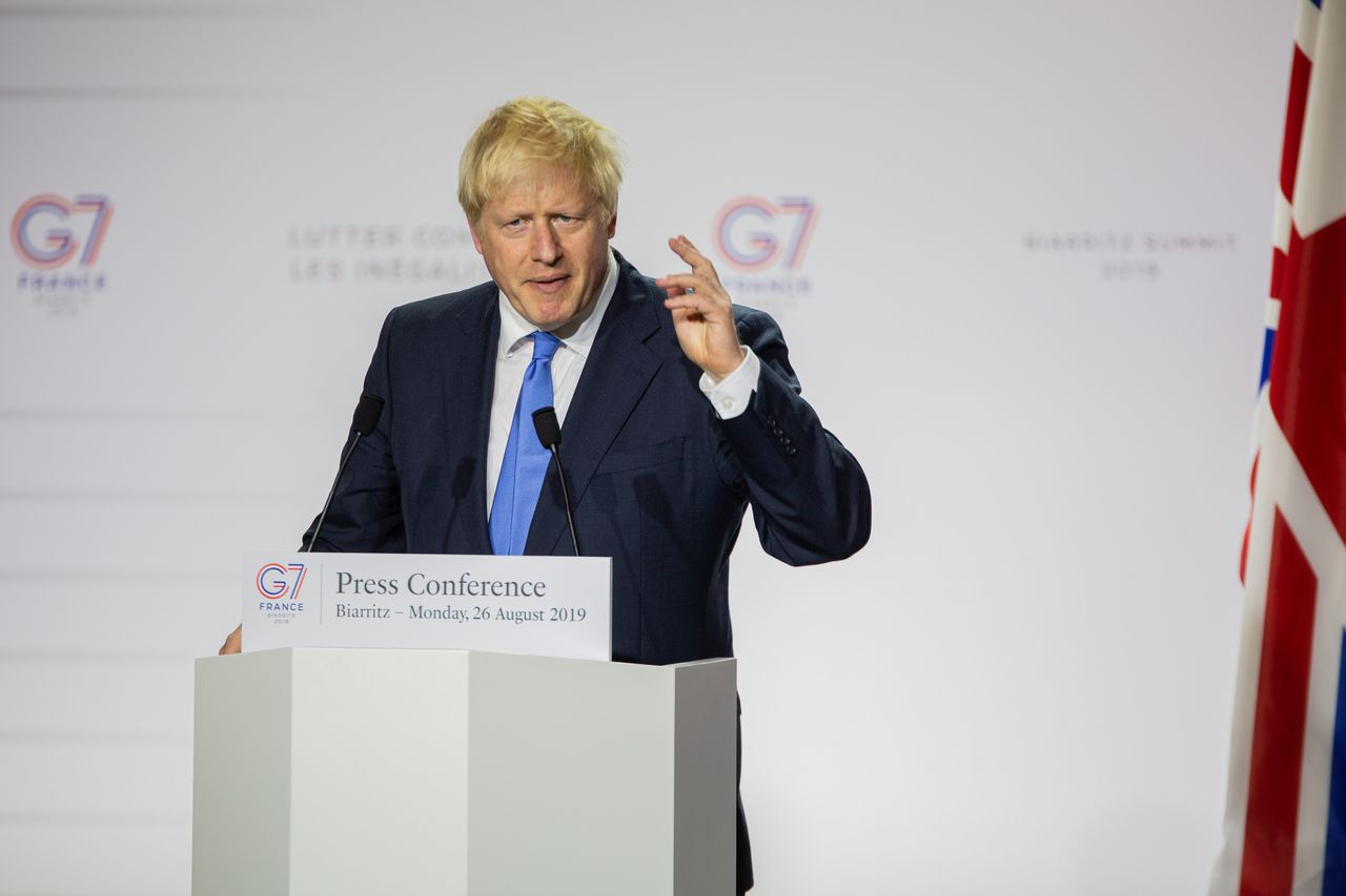 Boris Johnson at the G7 in Biarritz 
