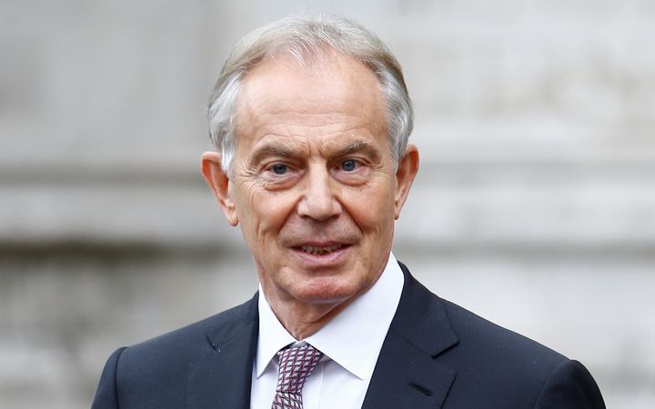 Former prime minister Tony Blair leaves following a service of thanksgiving for the life and work of former Cabinet Secretary Lord Heywood at Westminster Abbey in London.