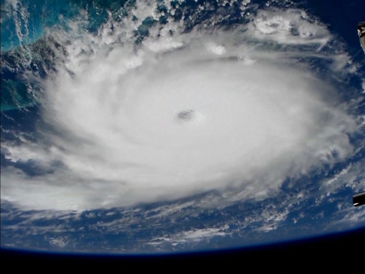 Hurricane Dorian is viewed from the International Space Station on Sunday.