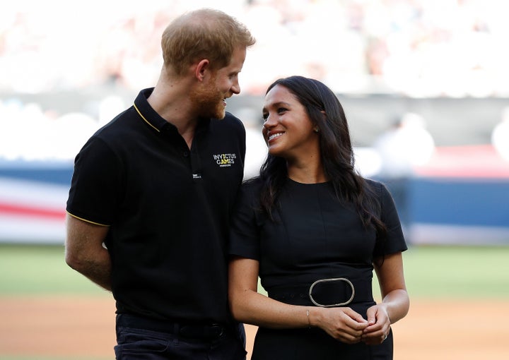 Harry and Meghan attend the Boston Red Sox v. New York Yankees match in London on June 29. 