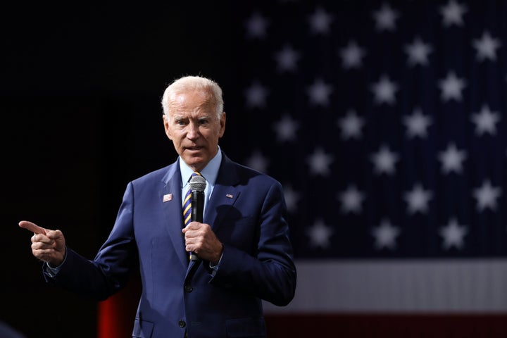 Biden speaks during the Presidential Gun Sense Forum in Des Moines, Iowa, U.S., August 10, 2019.