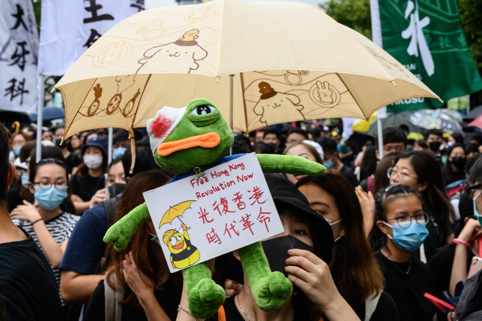Students attend a school boycott rally at the Chinese University of Hong Kong on September 2, 2019, in...