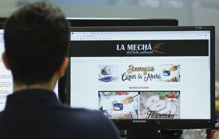 Un usuario navega por la página web de Magrudis.