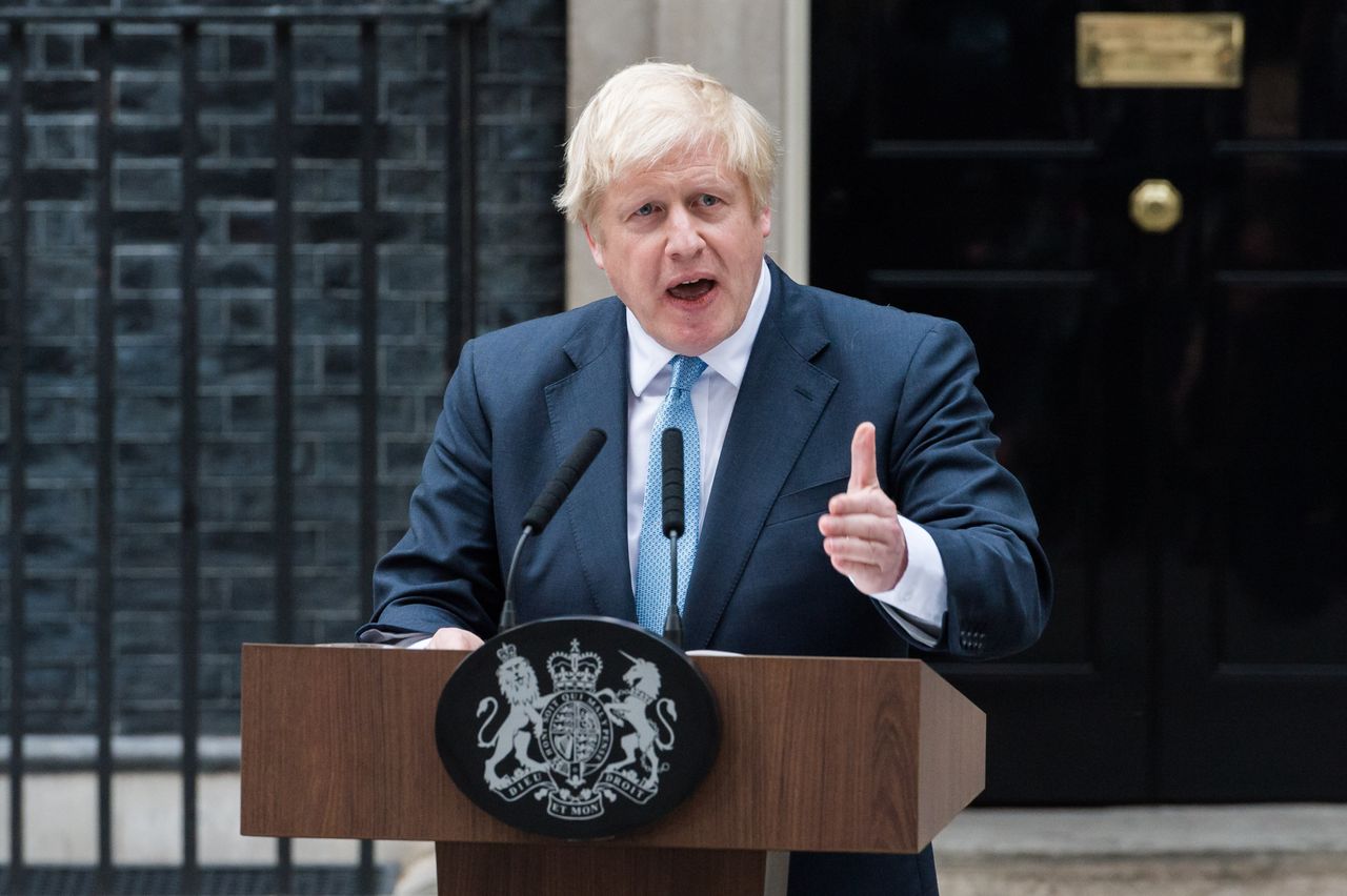 Boris Johnson on the steps of Downing Street 