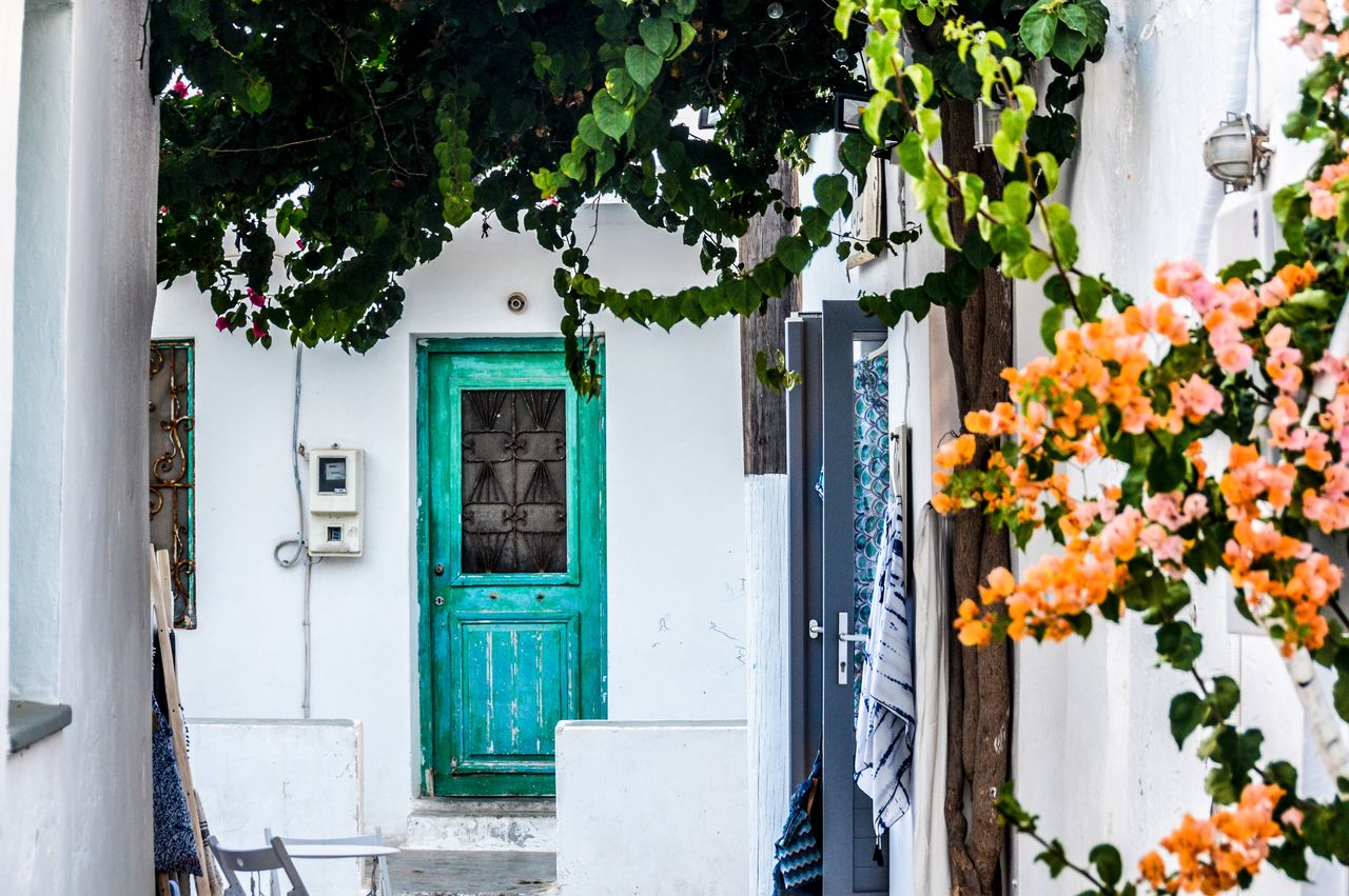 Greek island village architecture