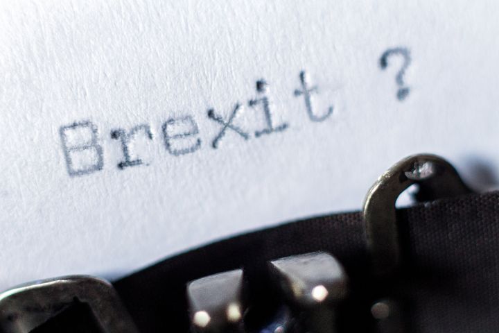 Word Brexit typed on typewriter on white paper