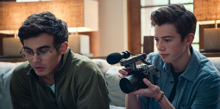 Tyler Alvarez and Griffin Gluck in "American Vandal"