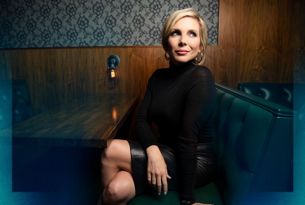 Actor June Diane Raphael poses for photos after a taping of the HuffPost show "Between You & Me" in Los Angeles on July 12, 2019.