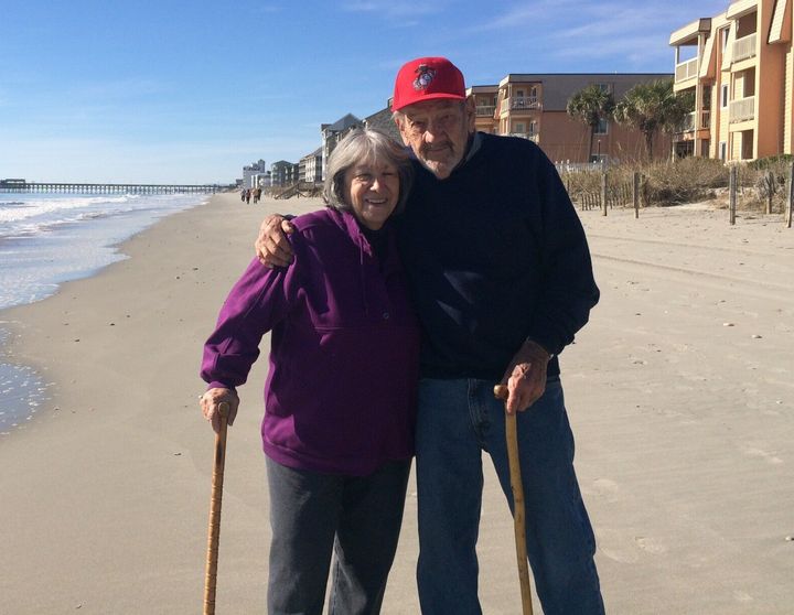 Ramona and Ed Grigg in 2017 in Garden City Beach, South Carolina, where they spend the winters.