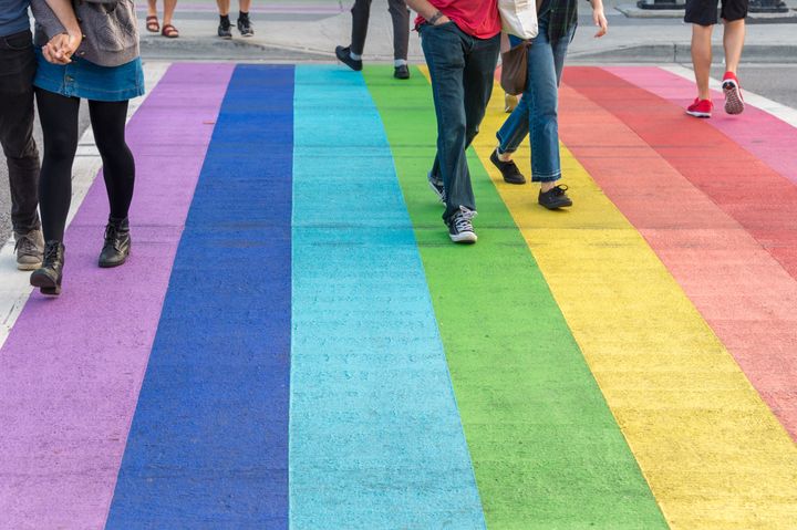 The rainbow crosswalks on Davie St. in Vancouver were installed in 2013. 
