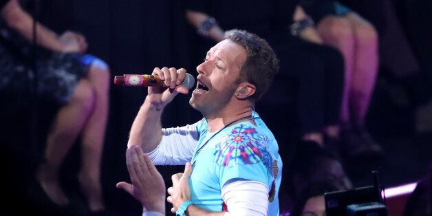 INGLEWOOD, CA - MARCH 05: Singer-songwriter Chris Martin of Coldplay performs onstage at the 2017 iHeartRadio...
