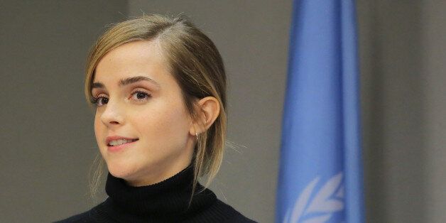 NEW YORK, NY - SEPTEMBER 20: Actress Emma Watson speaks at the launch of the HeForShe IMPACT 10x10x10...