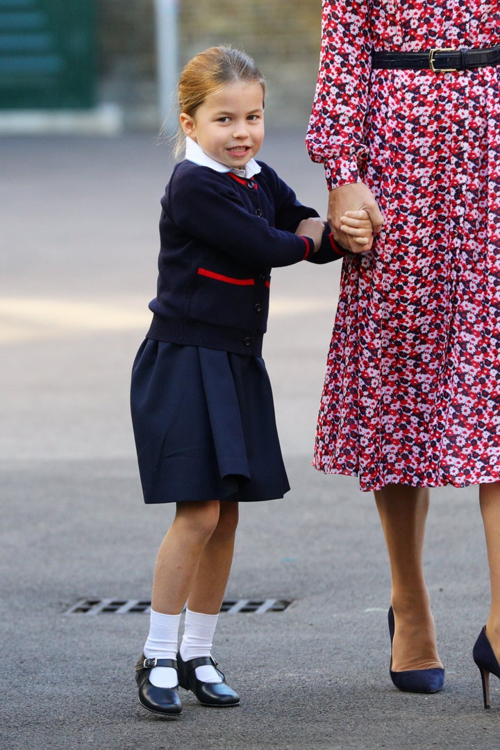 Charlotte looked a bit nervous heading in!