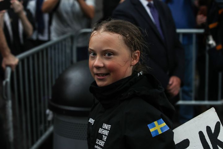 Swedish climate activist Greta Thunberg arrives in New York City on Aug. 28 after a 15-day journey crossing the Atlantic Ocean in a zero-carbon yacht.