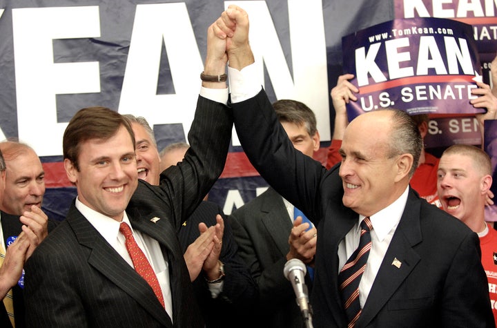 Tom Kean Jr. campaigns with former New York City Mayor Rudy Giuliani during Kean's losing bid for the U.S. Senate in 2006.