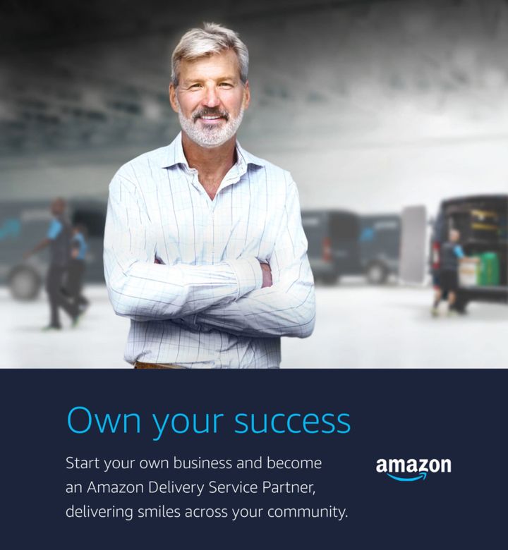 The cover of an Amazon brochure enticing aspiring entrepreneurs to launch their own delivery contracting businesses.