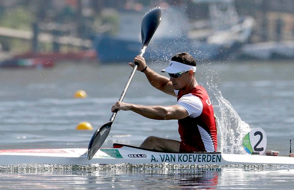 Adam Van Koeverden competes in the men's kayak single 1000m heat during the 2016 Summer Olympics in Rio de Janeiro, Brazil on Aug. 15, 2016.