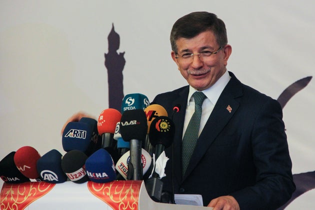 Former prime minister Ahmet Davutoglu speaks during the holy month of Ramadan in Diyarbakir on May 27, 2019. (Photo by Ilyas AKENGIN / AFP) (Photo credit should read ILYAS AKENGIN/AFP/Getty Images)